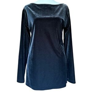 Breeches Vintage Black Velvet Long Sleeve Top Sz‎ S